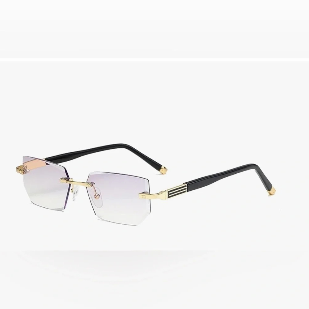 Black Rimless Reading/Magnifying Glasses Unisex +200